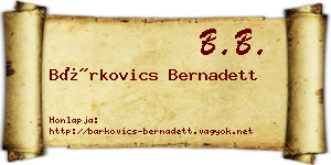 Bárkovics Bernadett névjegykártya